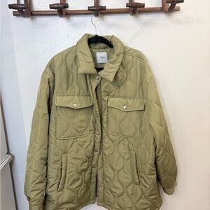 Wild Rose Quilted Olive Green Bomber Jacket